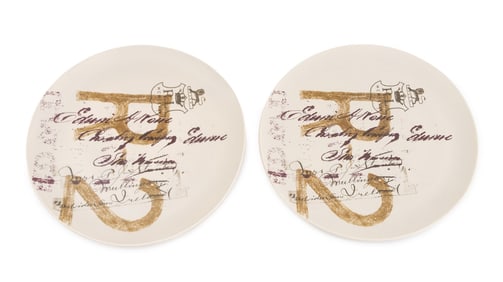 Ralph Lauren Polo Logo Ceramic Platters, Pair