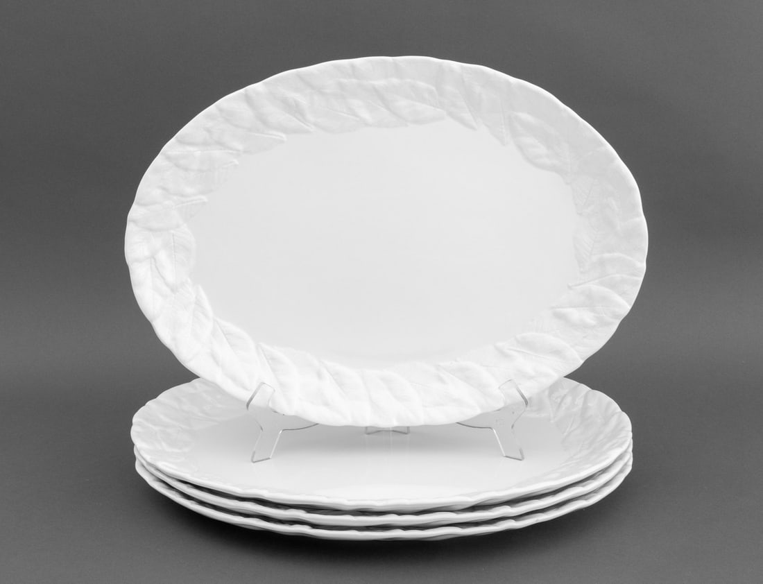 Este White Glazed Ceramic Oval Serving Platters, 4 (1 of 7)