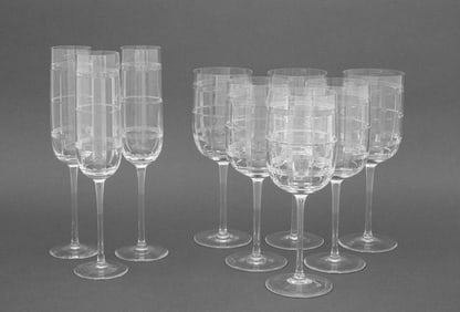 Ralph Lauren "Hudson Plaid" Crystal Stemware, 9