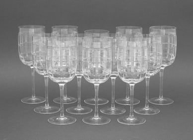Ralph Lauren "Foster" Crystal Water Goblets, 12