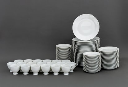 Chloe Paris White Porcelain Dinner Service, 89