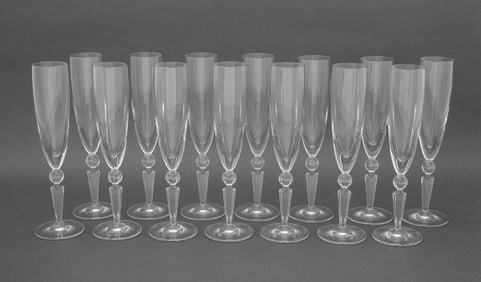 Steuben Counterpoint Crystal Champagne Flutes, 14