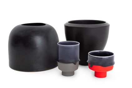 Branan Mercer, Etc. Pottery Vases and Tea Bowls, 4