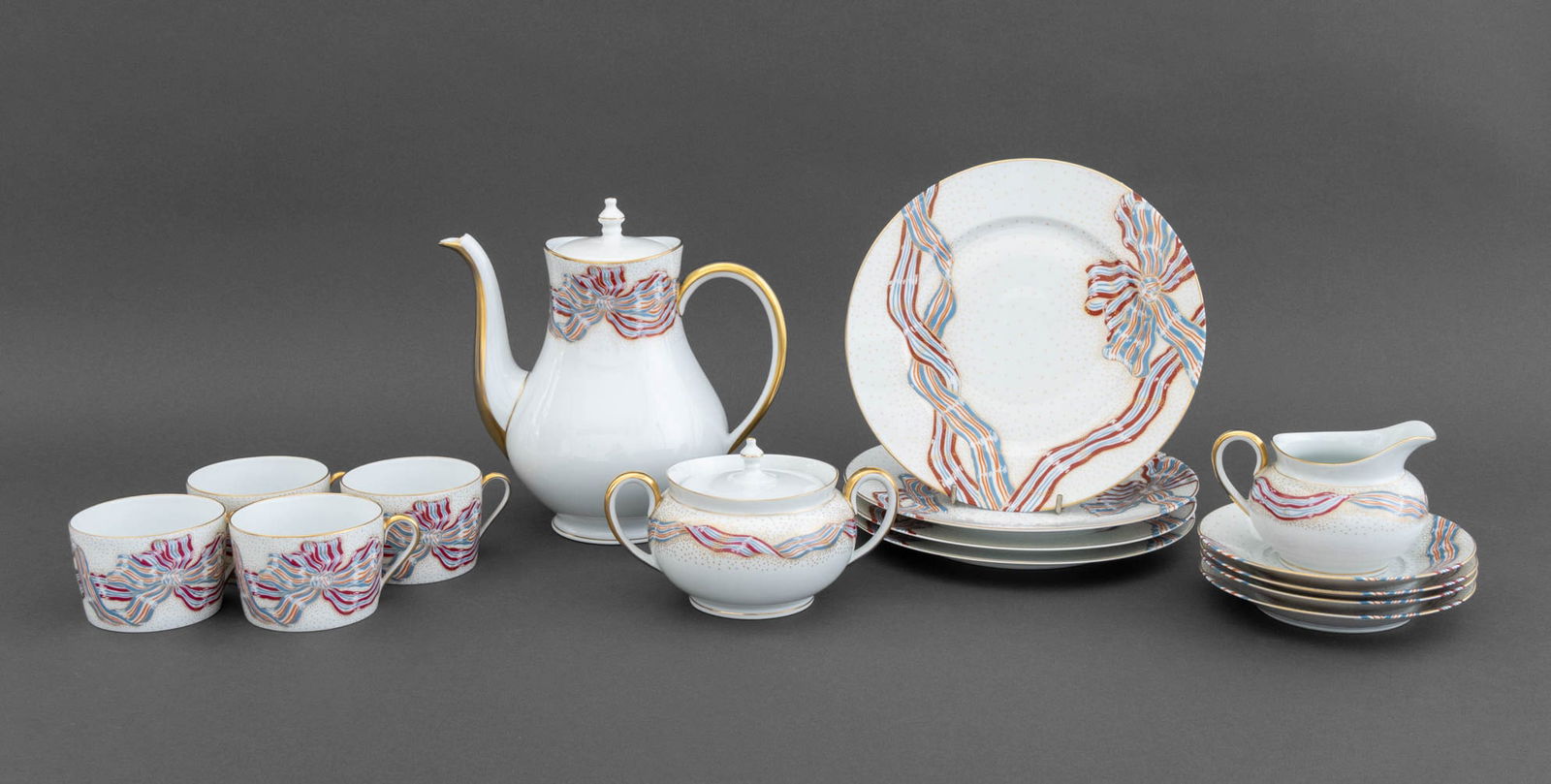 Haviland Limoges "Les Rubons" Tea Service for Four (1 of 14)