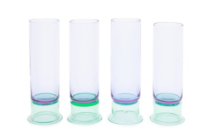 Carlo Moretti Purple and Green Tall Glasses, 4