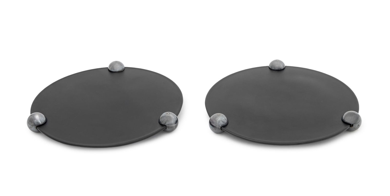 Art Deco Style Silver Plate Mounted Trays, Pair (1 of 5)