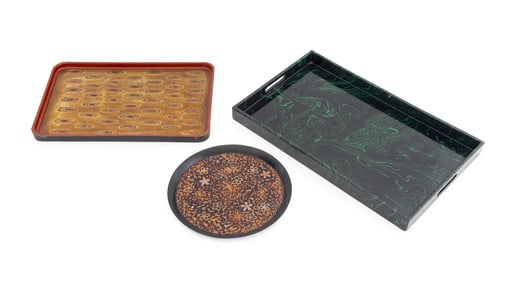 Abstract Pattern Lacquered Serving Trays, 3