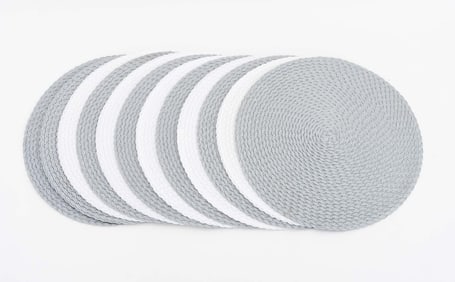 Deborah Rhodes Silver & White Braided Placemats,12