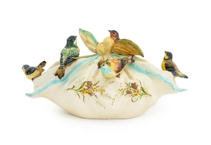 Delphin Massier French Faience Centerpiece