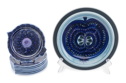 Arabia Finland Fish & "Fructus" Ceramic Plates, 9