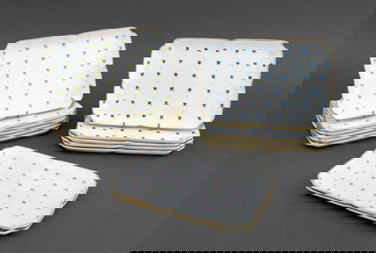 Limoges Floral Rectangular Porcelain Platters, 13