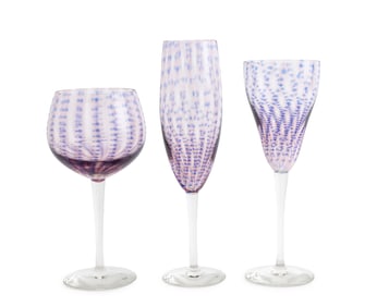 Stephen Smyers Art Glass Stemware, 3 Pcs.