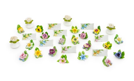 Floral Porcelain Place Card Holders, 29