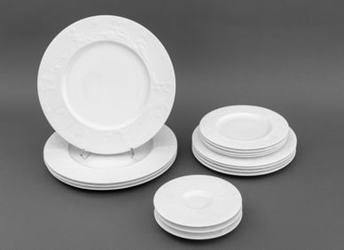 Rosenthal "Magic Flute" White Porcelain Plates, 15