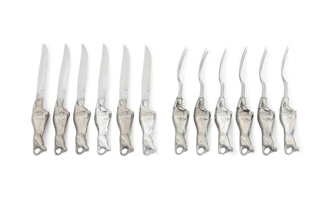 Bruce Fox Pewter Bull Carving Set for Six (1 of 12)