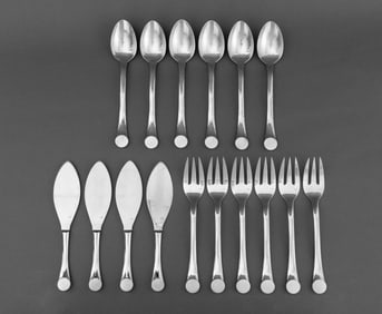 Puiforcat Acier "Wave" Serving Utensils, 16