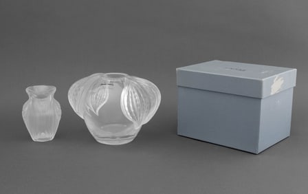 Lalique Crystal "Pavie" and "San Diego" Vases, 2