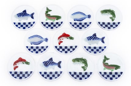 Peggy Karr Fused Glass Fish Plates, 11