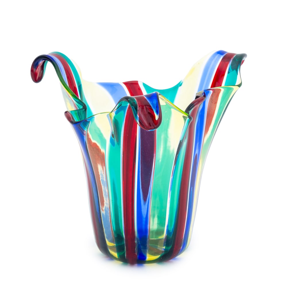 Gio Ponti Style Murano Art Glass Handkerchief Vase (1 of 7)