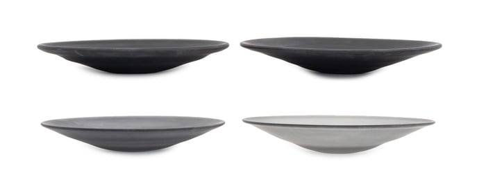 Murano Frosted Black Glass Bowls, 4