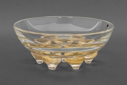 Carlo Moretti Murano Art Glass Footed Bowl