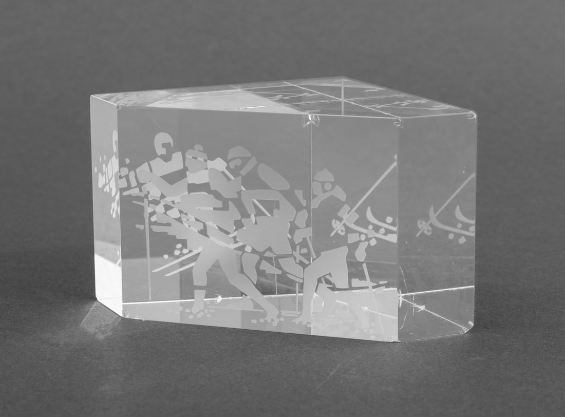Steuben "Skiers" Glass Paperweight (1 of 10)