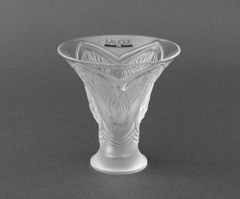 Lalique "Cigales" Frosted Crystal Bud Vase