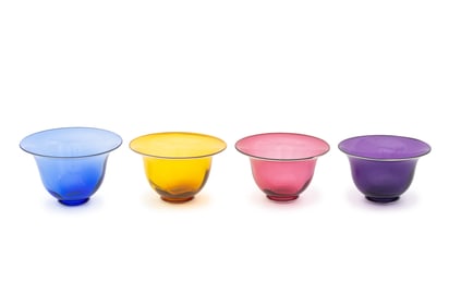 K. Dahl Art Glass Tulip Bowls, 4