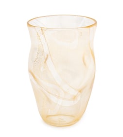 Seguso Viro Murano Gold-Flecked Glass Vase