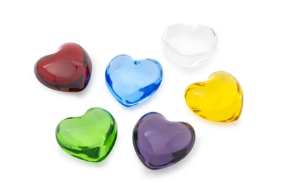 Baccarat Crystal Heart Form Ornaments, 6