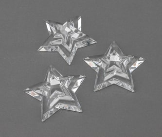 Baccarat Triple Star Crystal Paperweights, 3