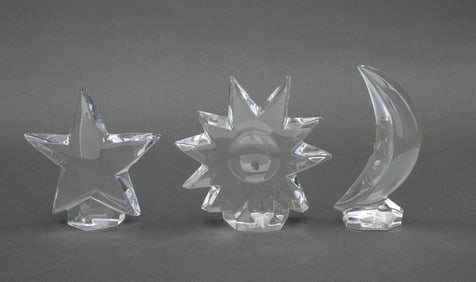 Baccarat Solar Crystal Paperweights, 3