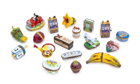 Limoges Porcelain Covered Boxes, 19