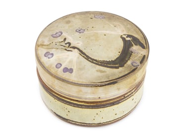 Modern Glazed Stoneware Lidded Vessel