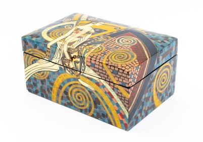 Art Deco Style Lacquered Covered Table Box