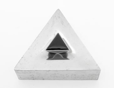 Art Deco Style Pewter Triangular Covered Box