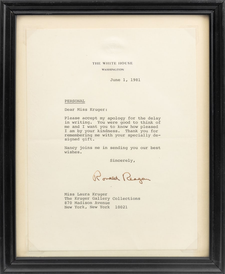 Ronald Regan Signed Typed Letter, 1981 (1 of 6)