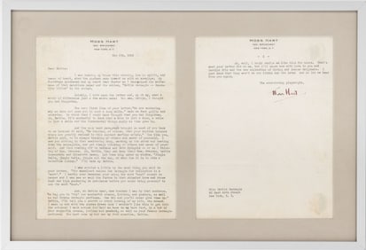 Moss Hart Signed Typed Letter to Hattie Carnegie