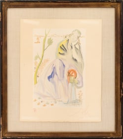 Salvador Dali "The Source, Purgatory 21" Woodcut