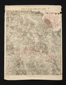 WWI "Extract of Mezieres..." Lithograph Map, 1919