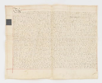 British Handwritten Contract on Wove Paper