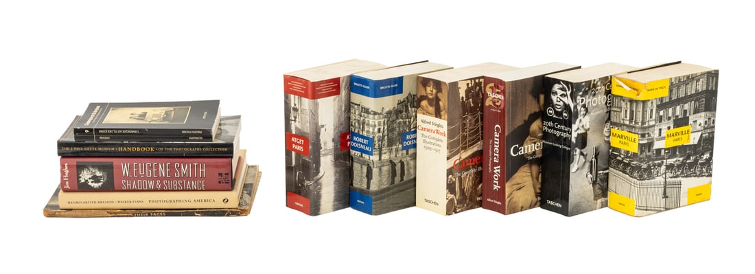 Books on Early Modern & Modern Photography, 12: Collection of 12 Books on Early Modern Photography and Modern Photographers, comprising: "L"Amerique au Fil des Jours: Cartes Postales Photographiques 1900-1920", Brown, Andreas and Deguy, Michel, "Br