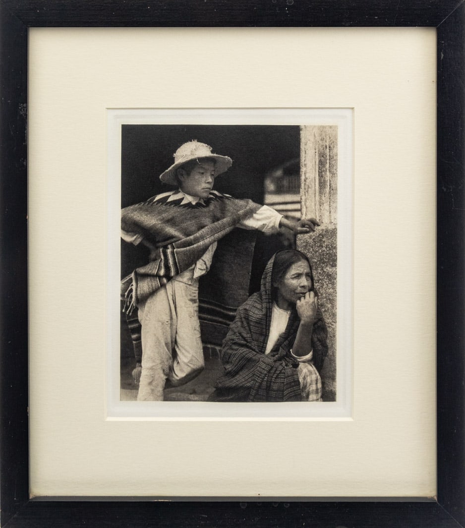 Paul Strand "Woman and Boy..." Photogravure: Paul Strand (American, 1890-1976), "Woman and Boy, Tenancingo" (The Mexican Portfolio), Photogravure, second edition, 1933, printed later in 1967 by Da Capo Press, apparently unsigned, ebonized wood f