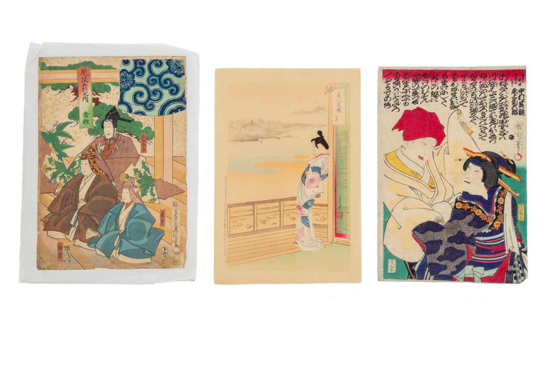 Ogata Gekko, Etc. Japanese School Woodblocks, 3 (1 of 16)