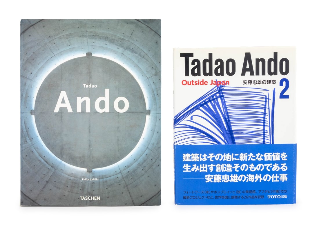 Tadao Ando Signed, Etc. Books, 2: Two Tadao Ando Books, comprising: "Tadao Ando 2: Outside Japan", Ando, Tadao, Tokyo Shuppan: Toto, 2008, signed and illustrated by Tadao Ando, first edition and "Tadao Ando", Jodido, Philip, London: T