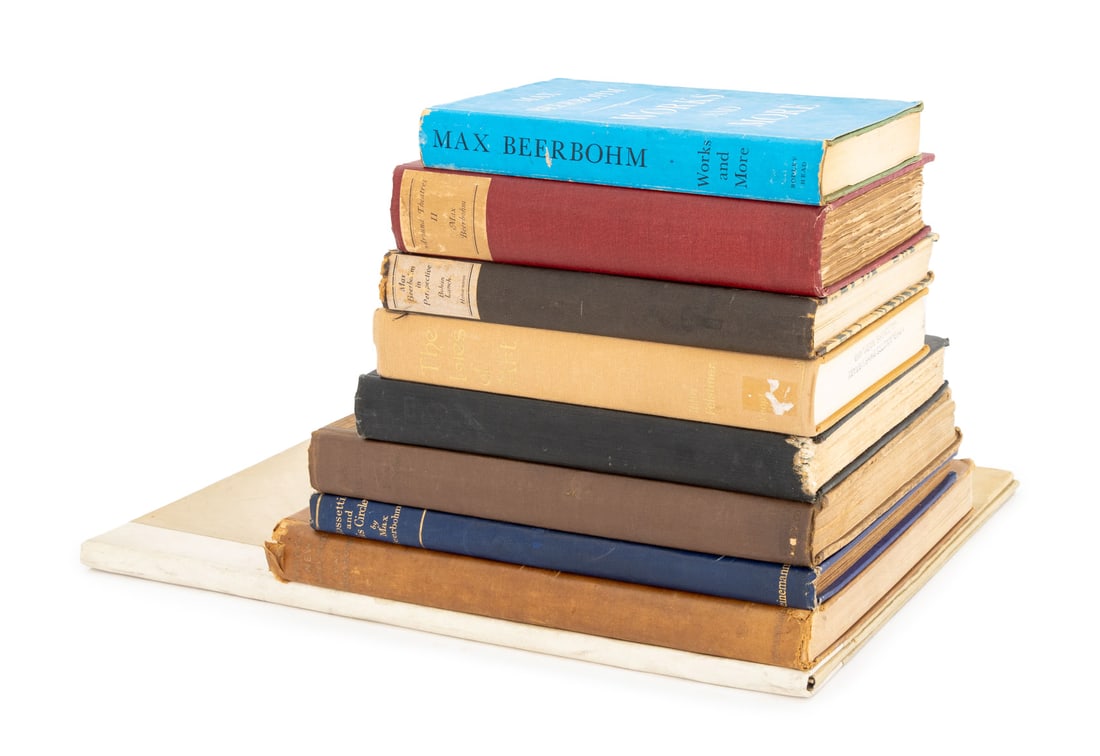 Max Beerbohm Books and Prints, 9: Collection of Nine Max Beerbohm Books and Prints, comprising: "Seven Men", first American edition, New York: Alfred A. Knop, 1920, numbered edition "274/2000, "A Survey", Beerbohm, Max, "Rossetti and