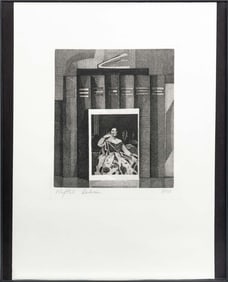 Naftali Rakuzin "Books in Honor of Ignes" Etching