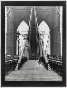 Signed Brooklyn Bridge Silver Print, 1975