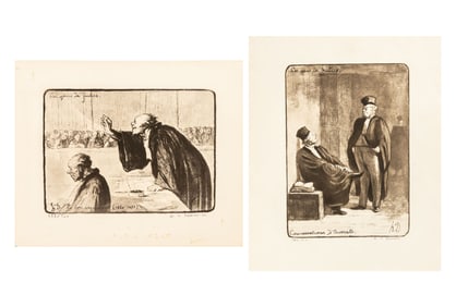 Honore Daumier Judicial Scene Etchings, 2