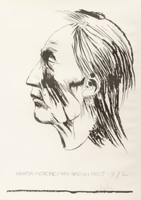 Leonard Baskin "Hidatsa Medicine Man" Lithograph